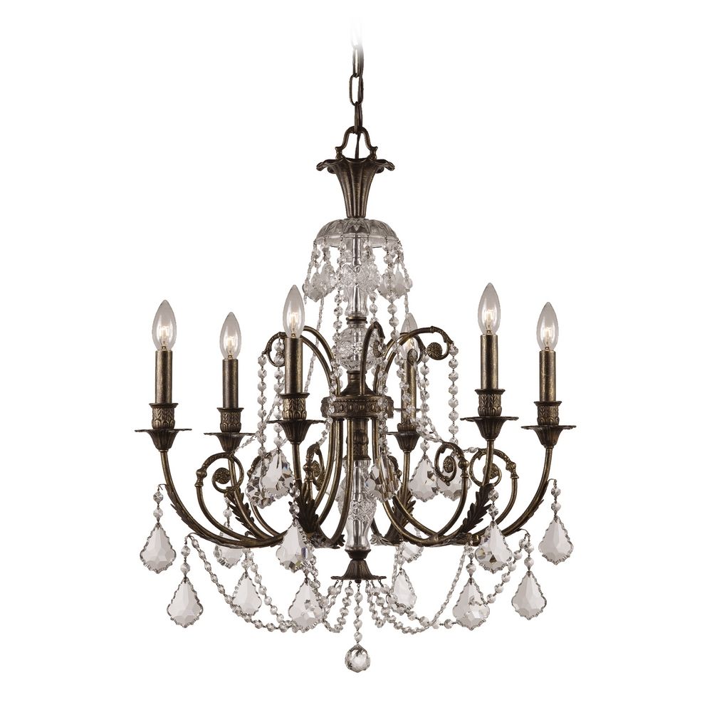 Crystal Chandelier in English Bronze Finish 5116EBCLMWP