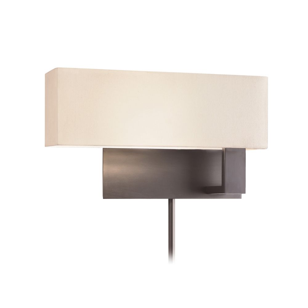 Modern Sconce Wall Light with White Shade in Black Brass Finish 7027.51F Destination Lighting