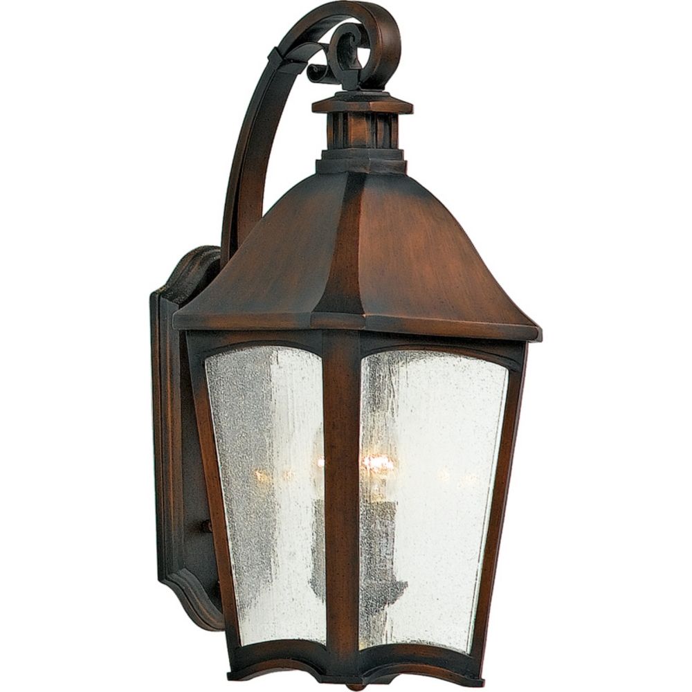 Modern Outdoor Wall Light with Blue Glass in Burnished Copper Finish MH8410BD01 Destination ...