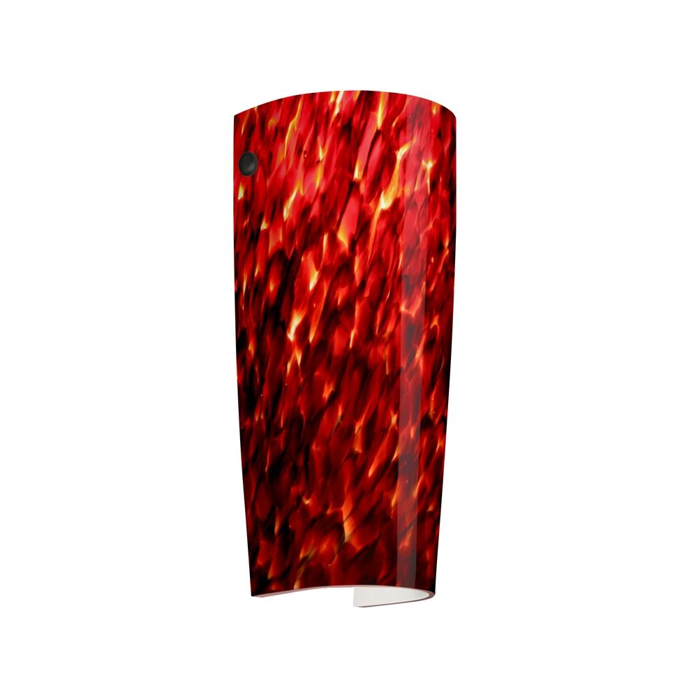 Sconce Wall Light with Red Glass in Black Finish 704141-BK Destination Lighting