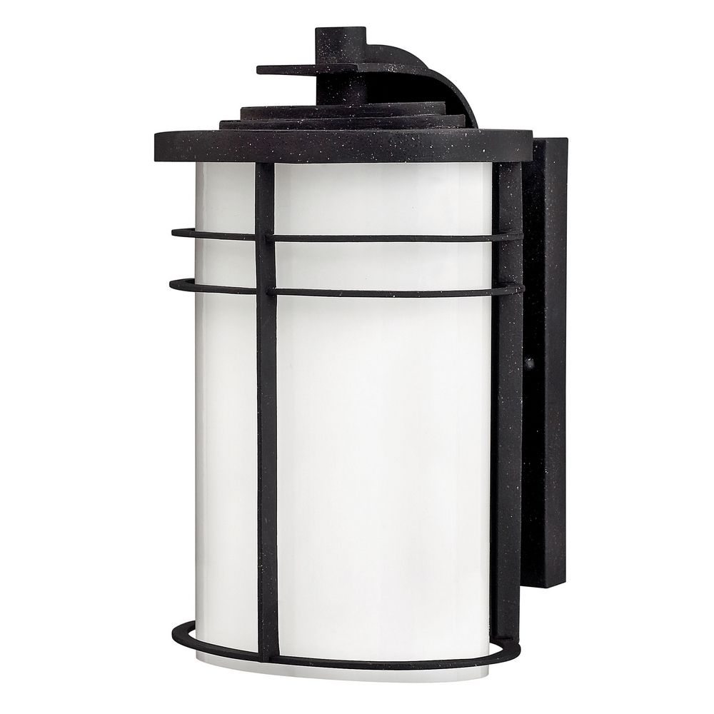 Outdoor Wall Light with White Glass in Vintage Black Finish 1124VK-GU24 Destination Lighting