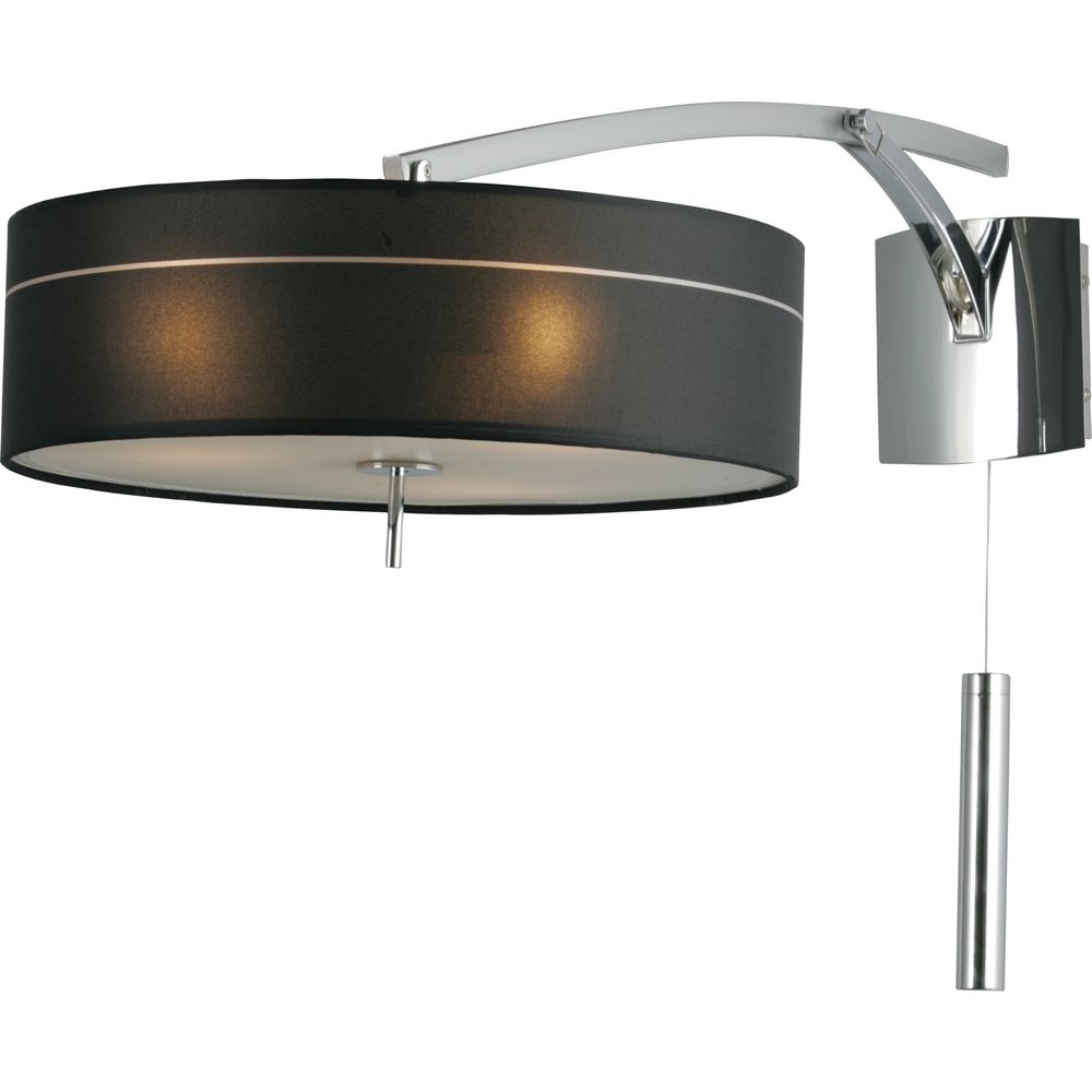Modern Sconce Wall Light with Black Shades in Polished Chrome Finish E22133-11 Destination ...