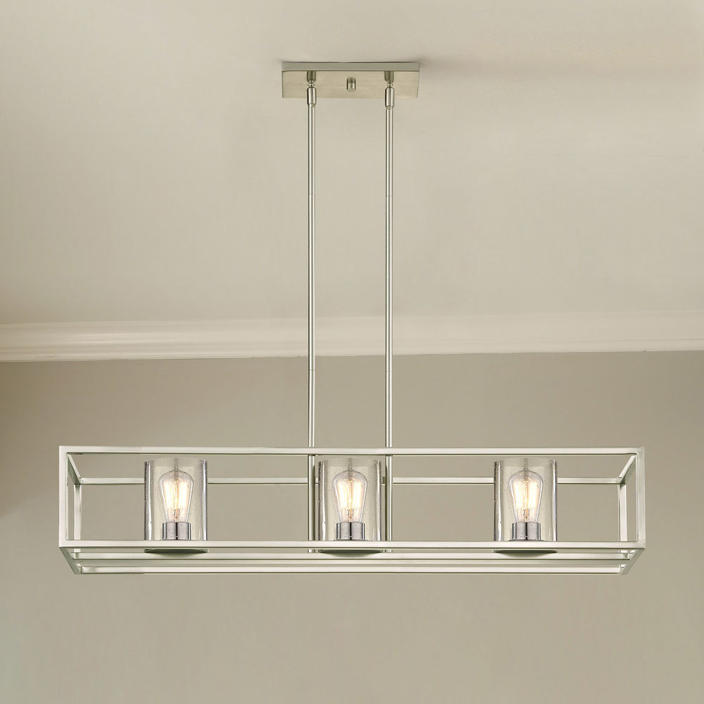 textured glass linear chandelier