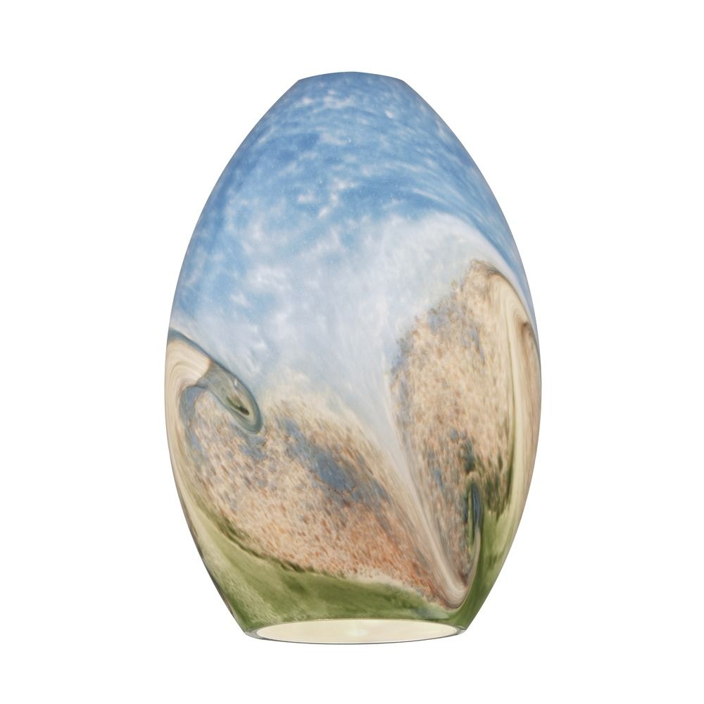 Replacement Glass Shades Destination Lighting Earth Oval Art Glass Shade