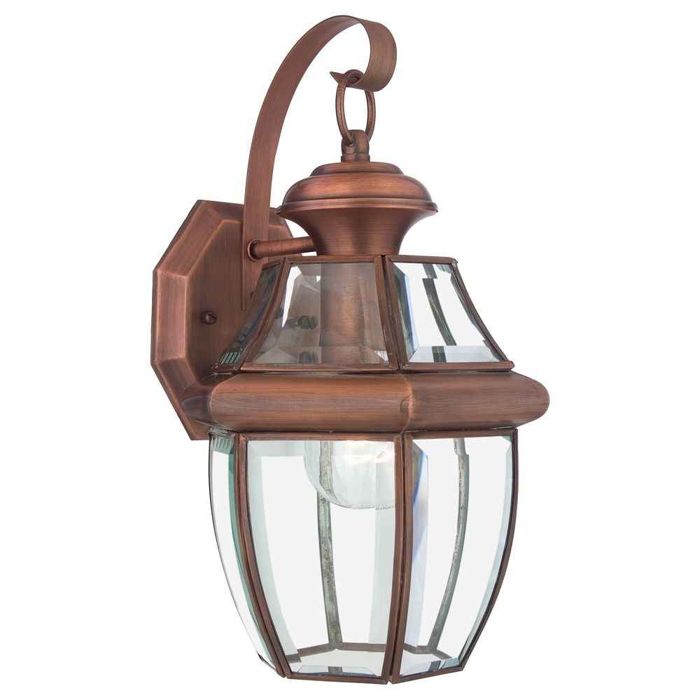 Quoizel Newbury Aged Copper Outdoor Wall Light NY8316ACFL Destination Lighting