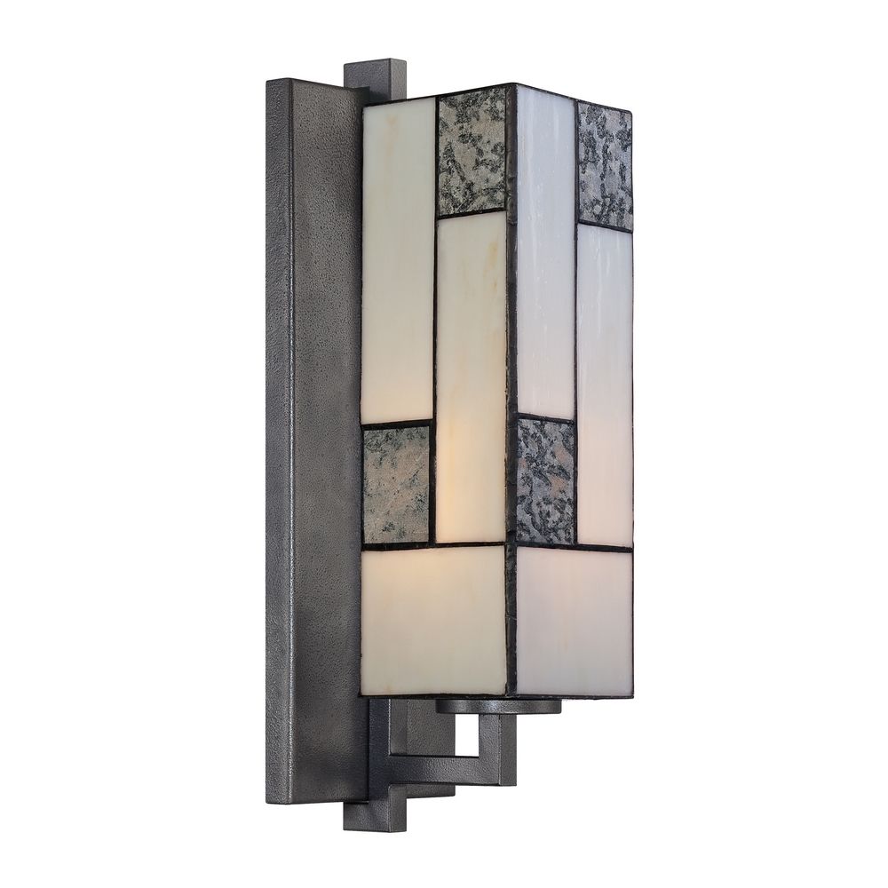 Sconce Wall Light with Art Glass in Charcoal Finish 84101-CHA Destination Lighting