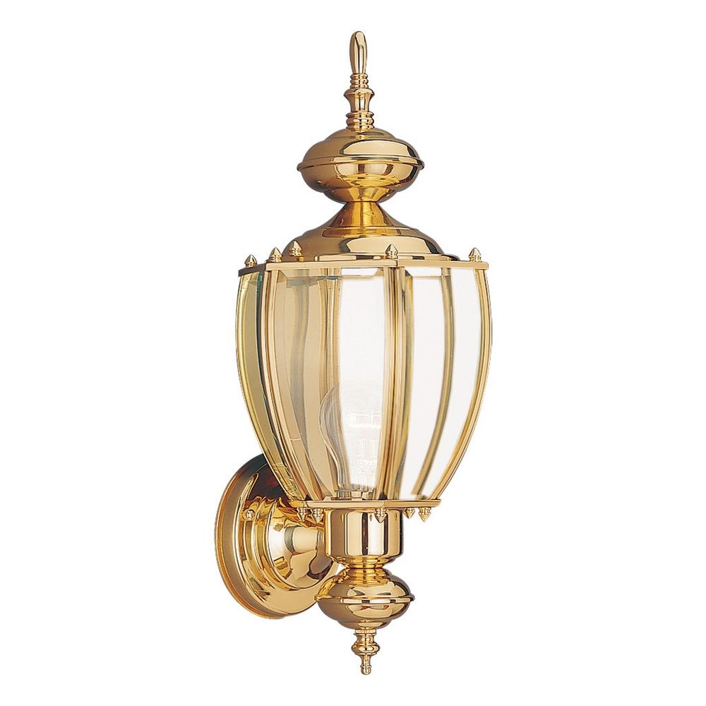 Outdoor Wall Light with Clear Glass in Polished Brass Finish 8578-02 Destination Lighting
