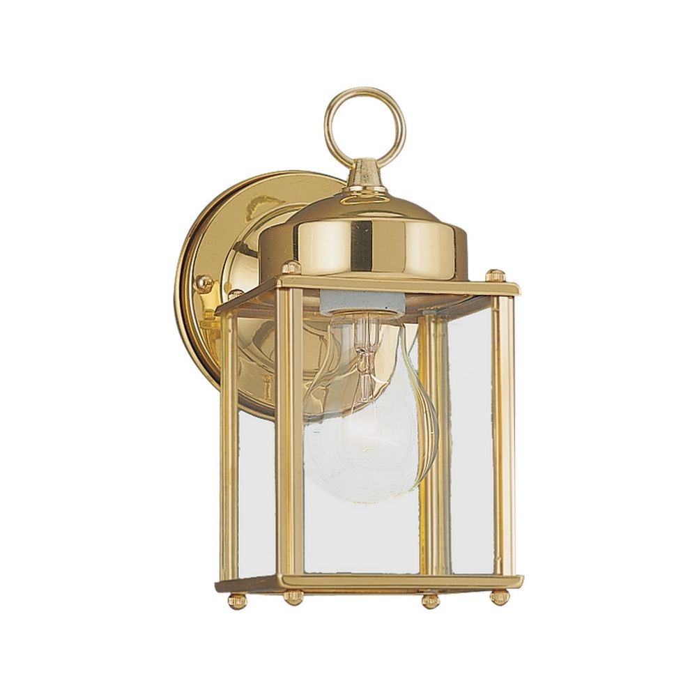 Outdoor Wall Light with Clear Glass in Polished Brass Finish 8592-02 Destination Lighting