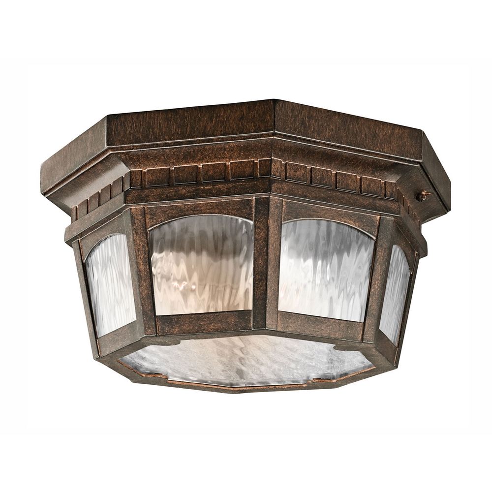 Kichler Outdoor Wall Light with Clear Rain Glass in Brushed Bronze 9538BRZ Destination Lighting