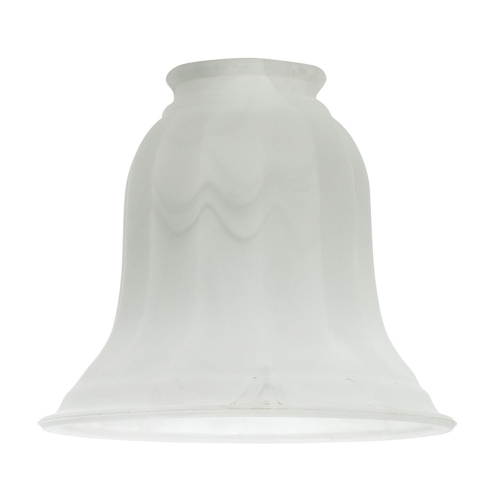 White Bell Glass Shade - 2-1/4-Inch Fitter Opening