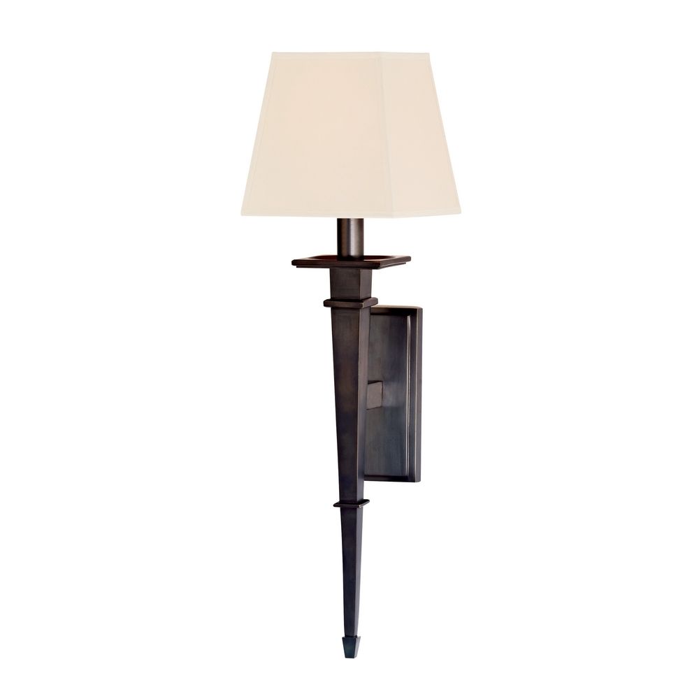 Sconce Wall Light with White Shade in Old Bronze Finish 230-OB-WS Destination Lighting