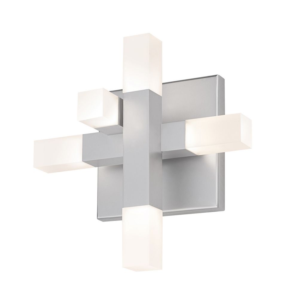 Modern LED Sconce Wall Light with White in Bright Satin Aluminum Finish 2110.16 Destination ...