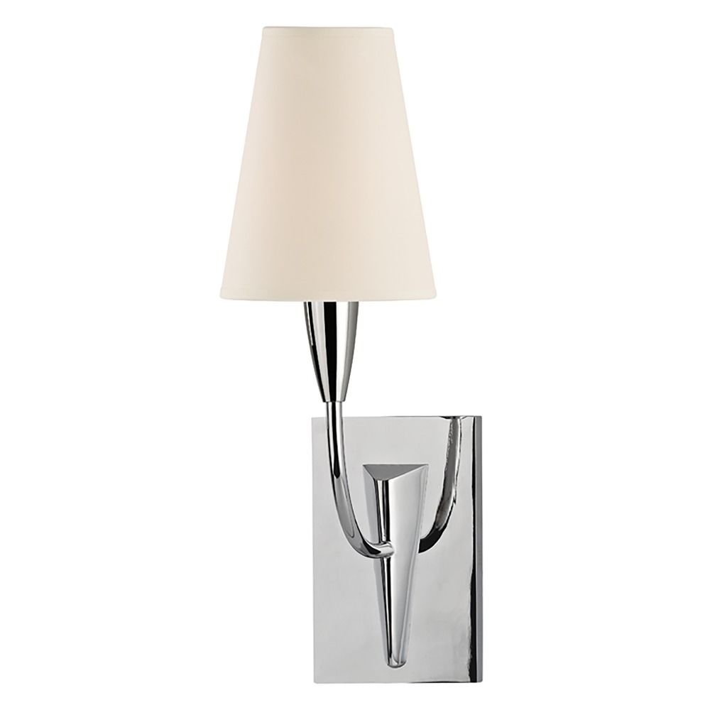 Sconce Wall Light with White Shade in Polished Chrome Finish 2411-PC-WS Destination Lighting