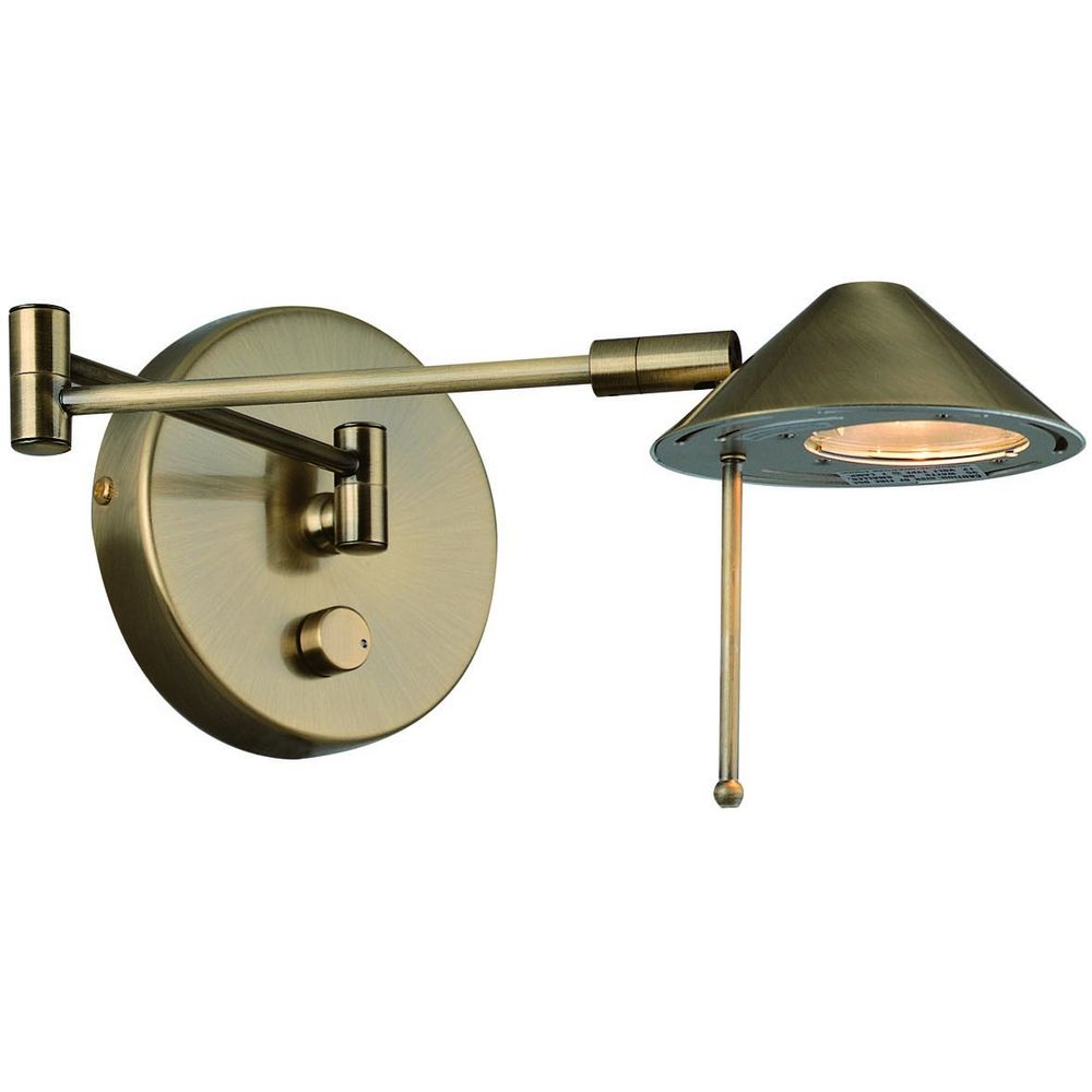 Lite Swing Arm Lamp Rhine Antique Brass Wall Lamp LS-16350AB Destination Lighting