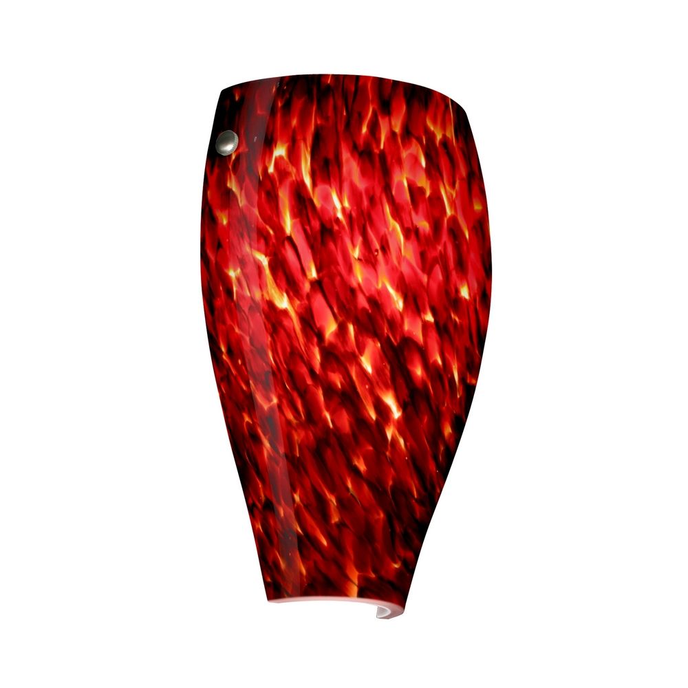 Sconce Wall Light with Red Glass in Satin Nickel Finish 704341-SN Destination Lighting