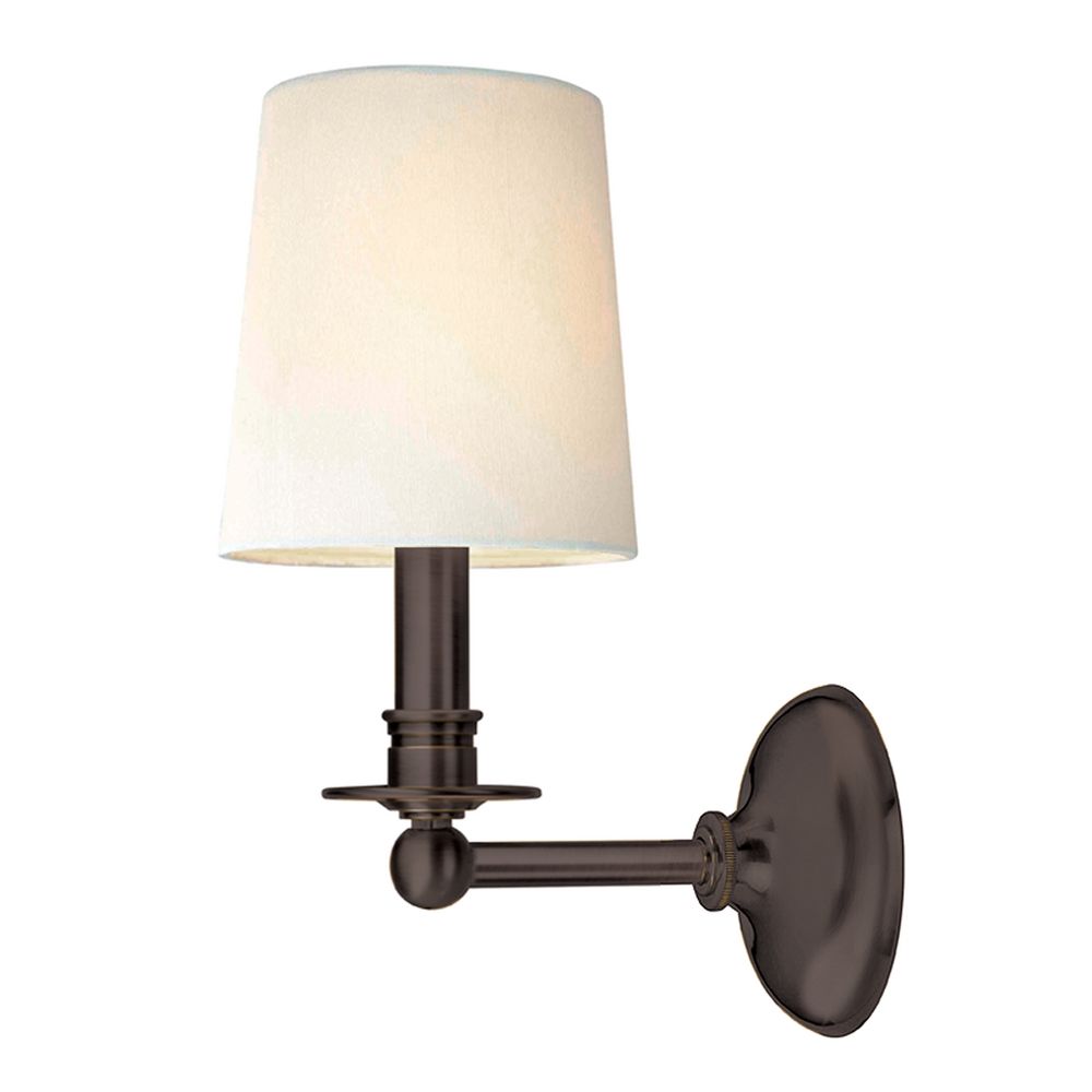 Sconce Wall Light with White Shade in Old Bronze Finish 181-OB Destination Lighting
