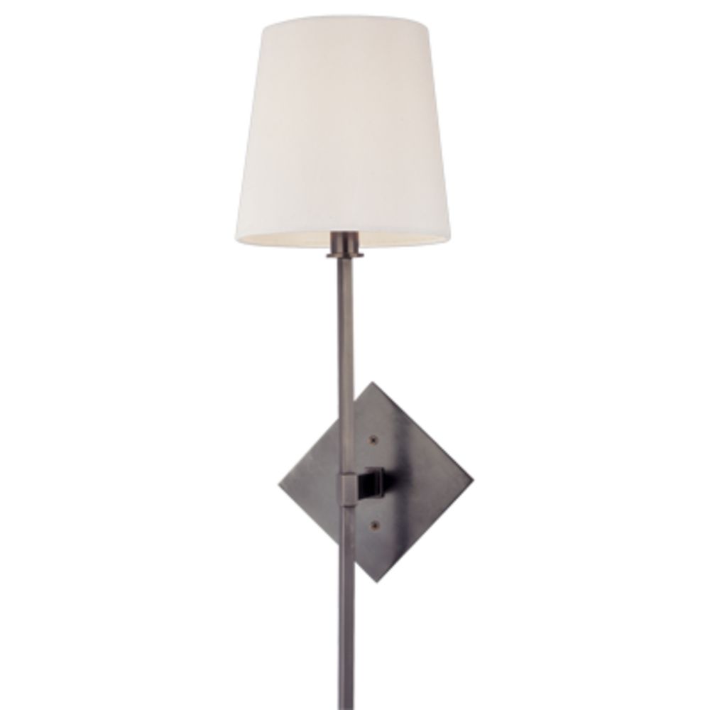 Bronze Tall Wall Sconce with Barrel White Shade 211-OB Destination Lighting