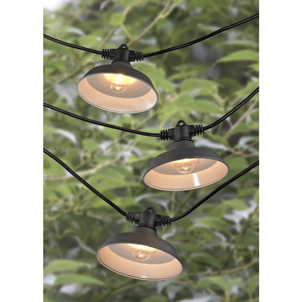 7-Light Outdoor String Light with Bronze RLM Shades - 35 Feet Long 357 S358-EBZ Destination ...