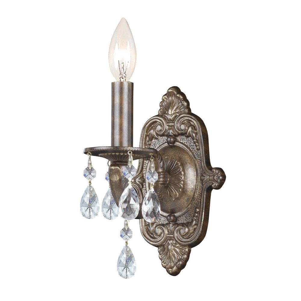 Crystal Sconce Wall Light in Venetian Bronze Finish 5021-VB-CL-MWP Destination Lighting
