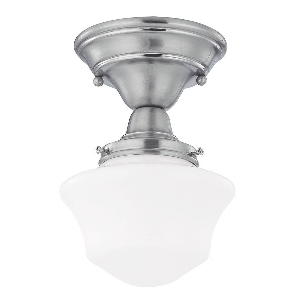 6 inch schoolhouse semi flush ceiling light in satin schoolhouse flush mount light fixture