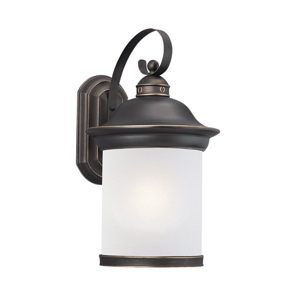Outdoor Wall Light with White Glass in Antique Bronze Finish 89193BLE-71 Destination Lighting
