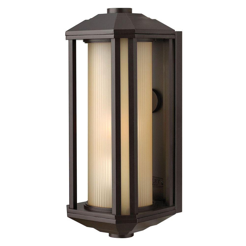 Outdoor Wall Light with Amber Glass in Bronze Finish 1390BZ Destination Lighting