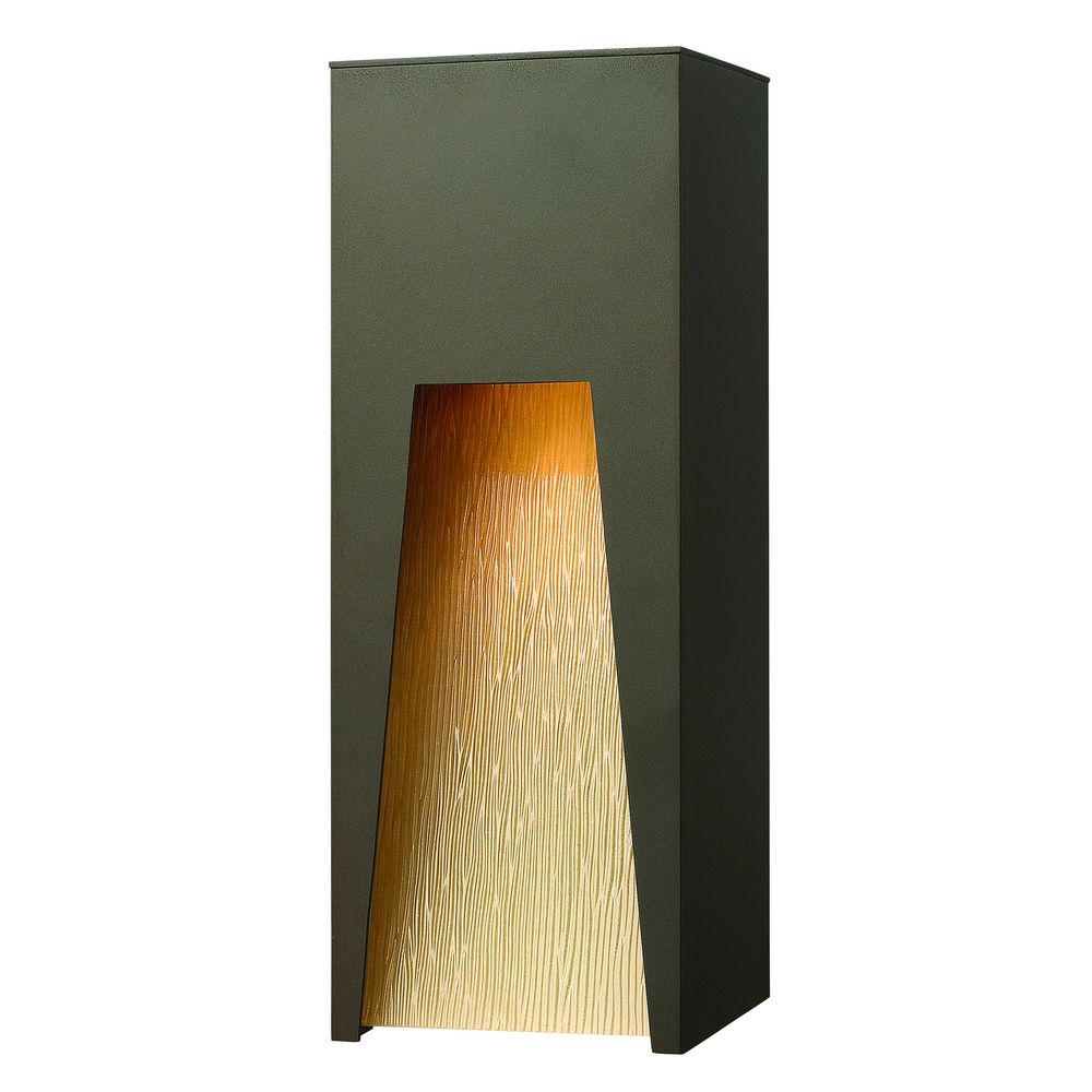 Modern Outdoor Wall Light with Amber Glass in Bronze Finish 1764BZ Destination Lighting