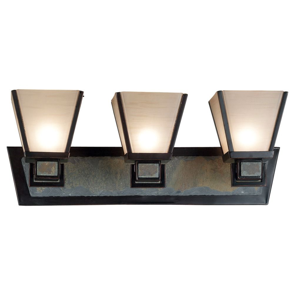 Bathroom Light with Art Glass in Oil Rubbed Bronze Finish 91603ORB Destination Lighting