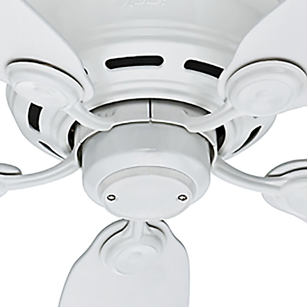 42Inch Hunter Fan Low Profile IV White Ceiling Fan Without Light 51059 Destination Lighting