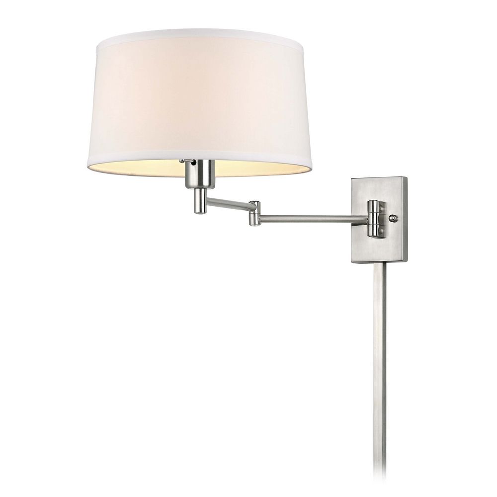Swing-Arm Wall Lamp with Drum Shade and Cord Cover 2293-09 CC12-09 Destination Lighting