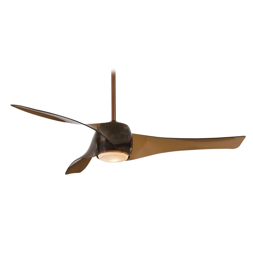 Modern Ceiling Fan With Light White Glass In Copper Bronze Minka Aire Modern Ceiling Fan With Light White Glass In Copper Bronze Finish F803 Hover Or Click To Zoom