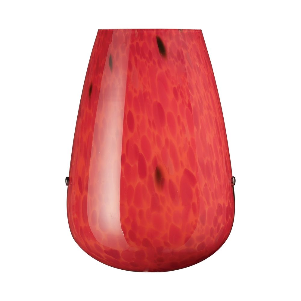 Sconce Wall Light with Red Glass in Satin Nickel Finish 500-1FR Destination Lighting