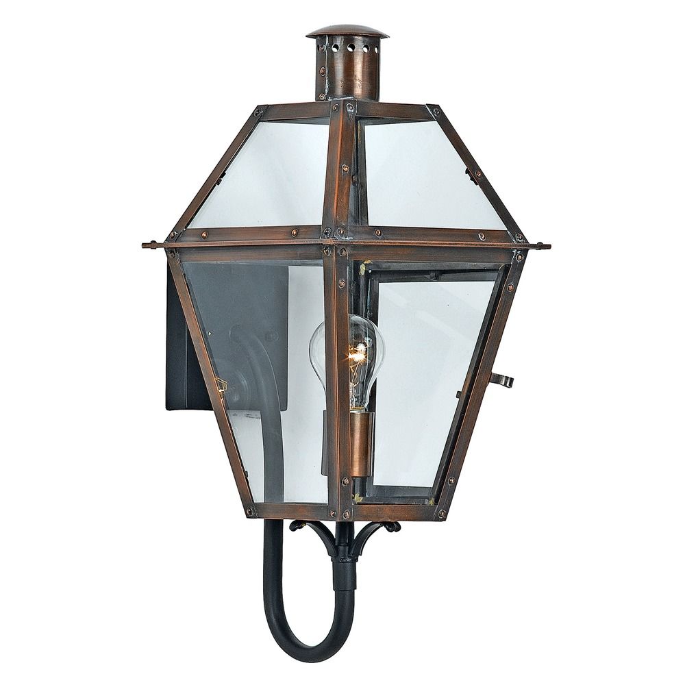 Quoizel Rue De Royal Aged Copper Outdoor Wall Light RO8410ACFL Destination Lighting