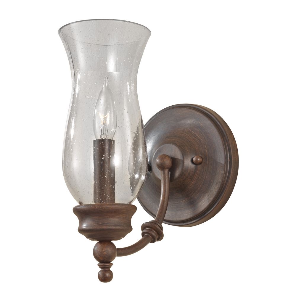 Sconce Wall Light with Clear Glass in Heritage Bronze Finish WB1597HTBZ Destination Lighting