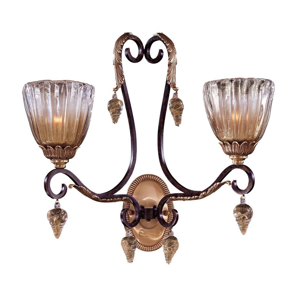 Bronze Crystal Wall Sconce Light N9017 Destination Lighting