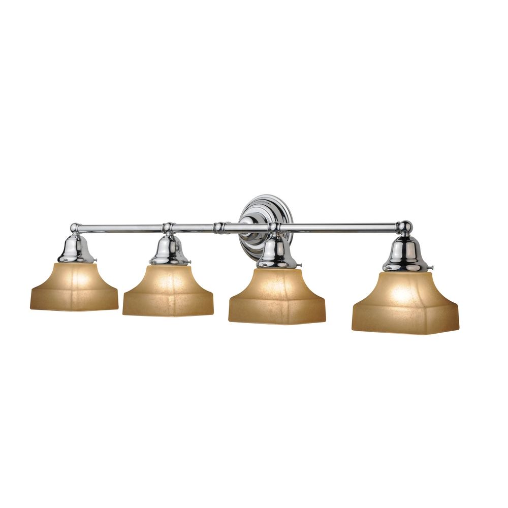 Four-Light Bathroom Vanity Light with Square Shades 674-26/G9415C KIT Destination Lighting