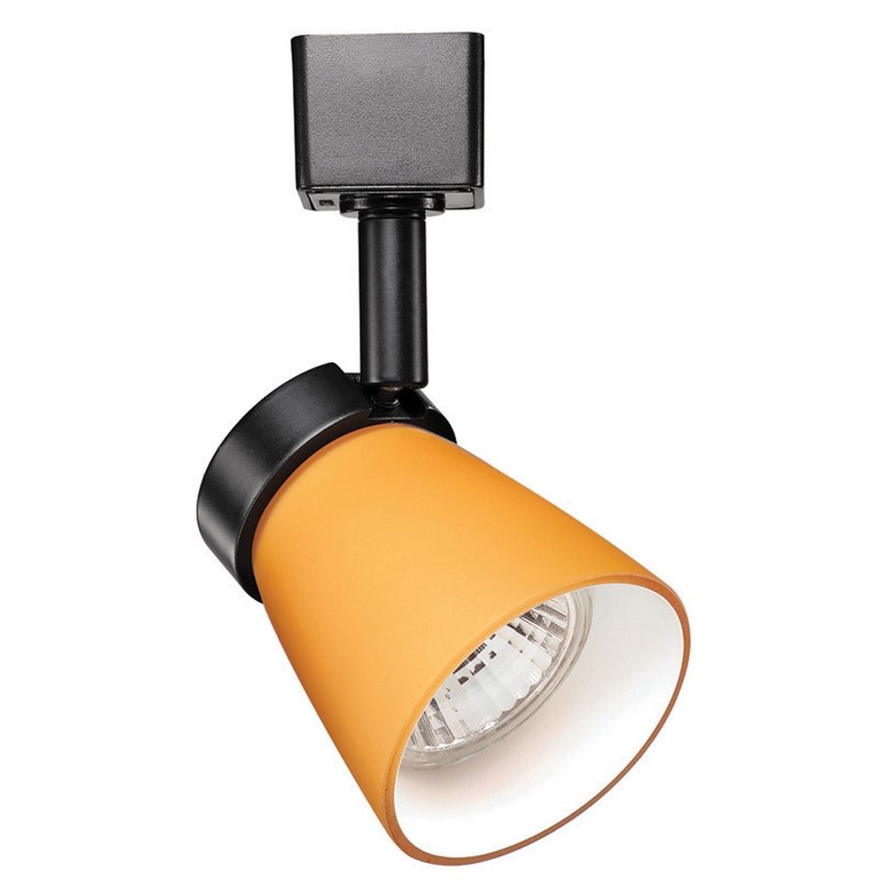 WAC Lighting Black Track Light with Amber Shade For JTrack JTK101