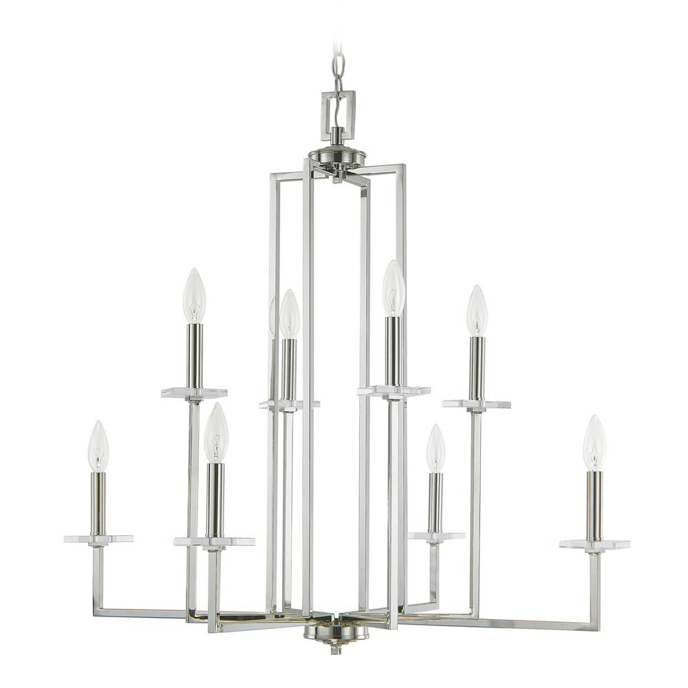 Capital Lighting Polished Nickel Crystal Chandelier 4818PN