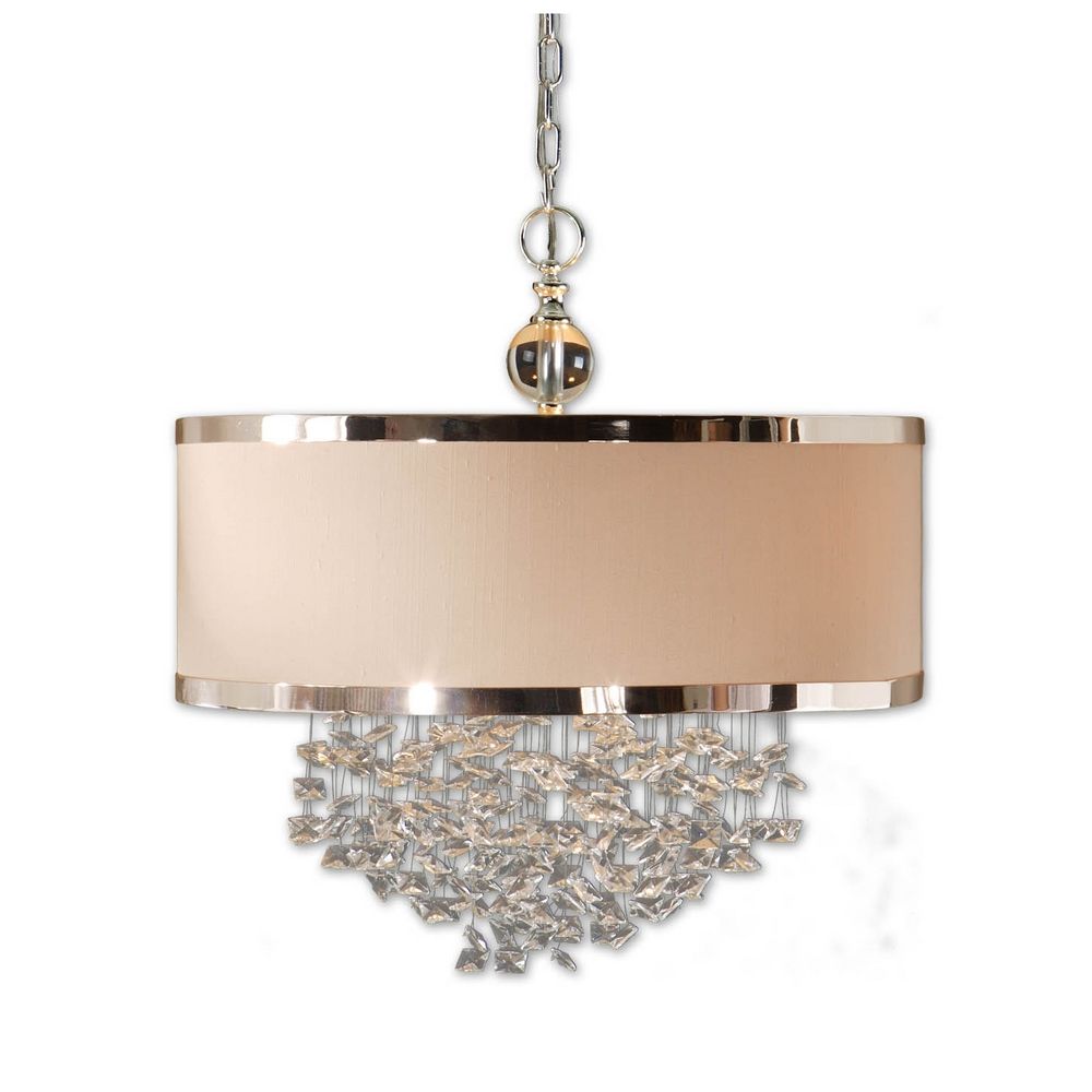Designer Drum Pendant Lights Destination Lighting - Threelight Drum Shade Pendant With Crystal Accents designer drum pendant lights destination lighting - threelight drum shade pendant with crystal accents