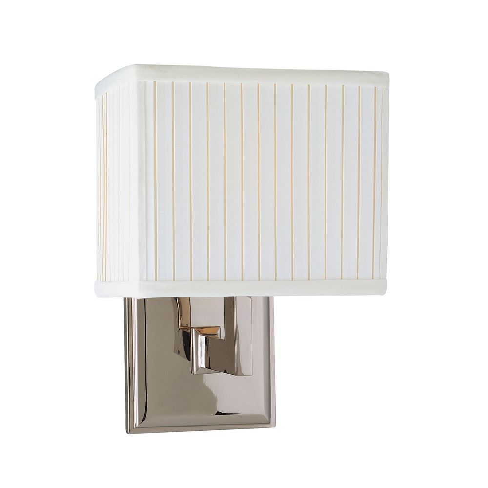 Modern Sconce Wall Light with White Shade in Satin Nickel Finish 351-SN Destination Lighting