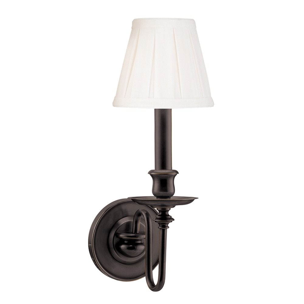 Sconce Wall Light with White Shade in Old Bronze Finish 4021-OB Destination Lighting