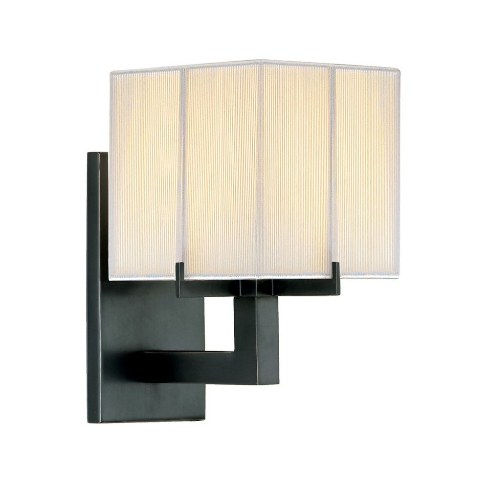 Modern Sconce Wall Light with White Shade in Black Brass Finish 3352.51 Destination Lighting
