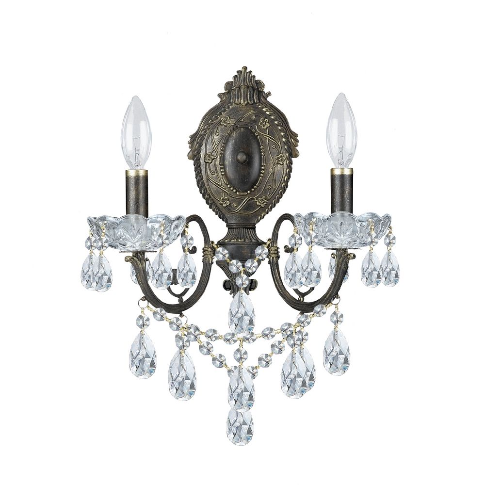 crystal sconce wall light in english bronze finish 5192 eb cl s destination lighting crystal sconce wall light in english bronze finish 5192 eb cl s destination lighting
