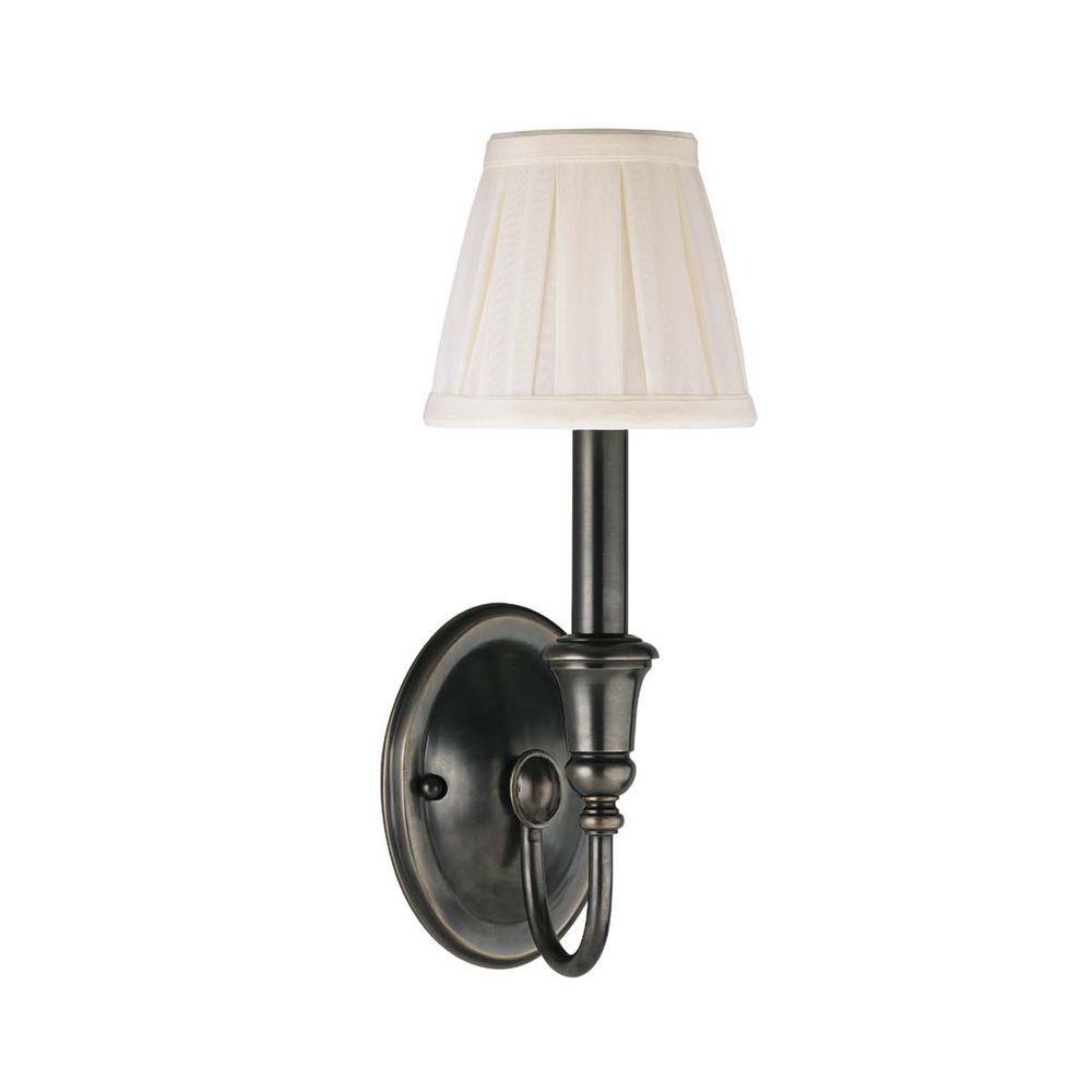 Sconce Wall Light with White Shade in Old Bronze Finish 6111-OB Destination Lighting