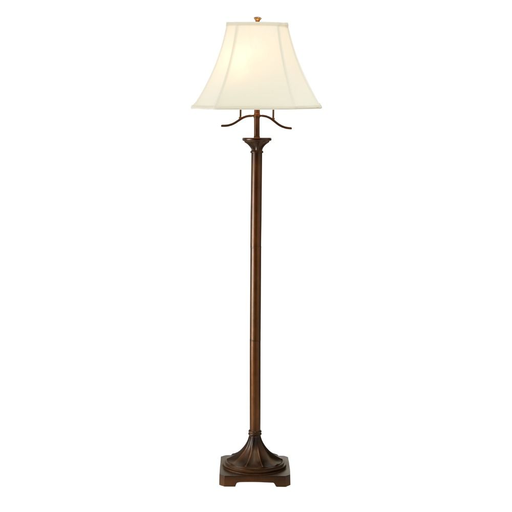 Traditional Bronze Floor Lamp with Cut Corner Lamp Shade eBay