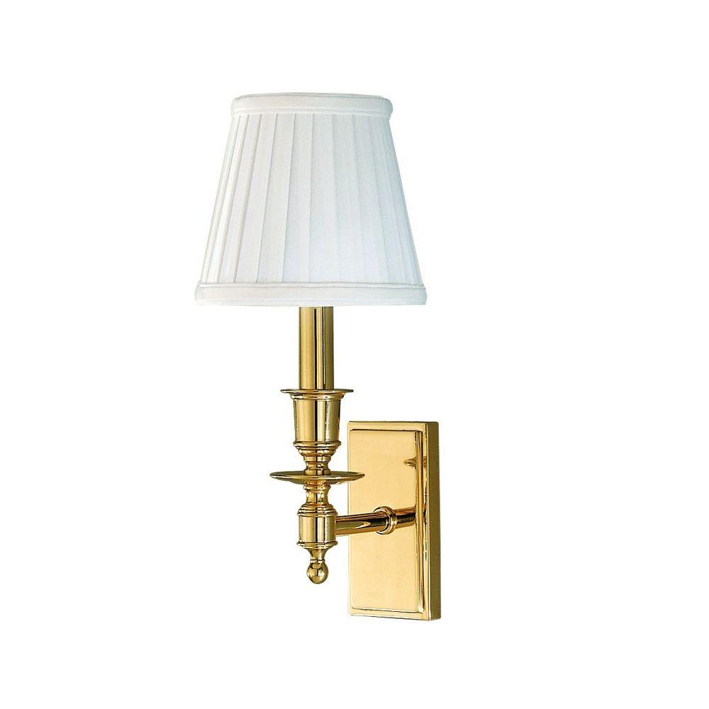 Sconce Wall Light with White Shade in Satin Nickel Finish 6801-SN Destination Lighting