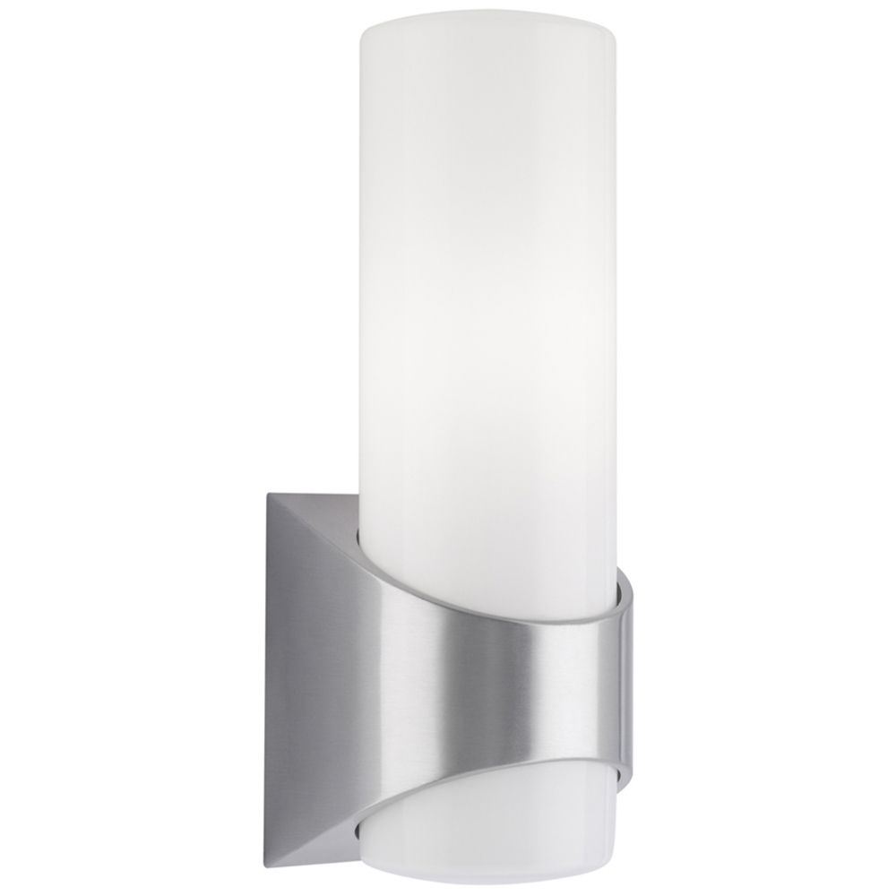Kichler Modern Outdoor Wall Light with White Glass 9109BA Destination Lighting