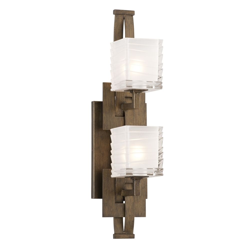Vertical Bathroom Light with White Glass in Danish Bronze Finish B3584 Destination Lighting