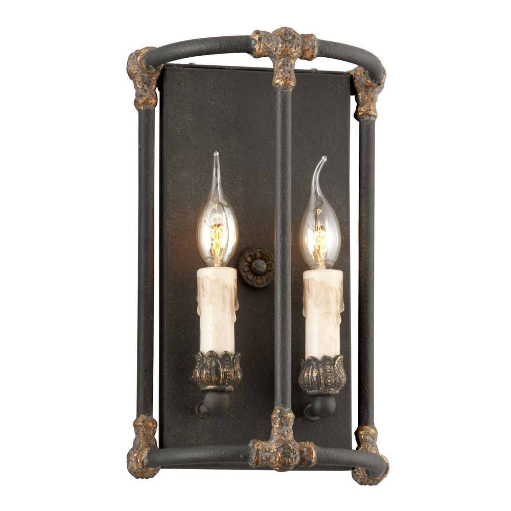 Sconce Wall Light in Distressed Black / Antique Gold Finish B3523 Destination Lighting