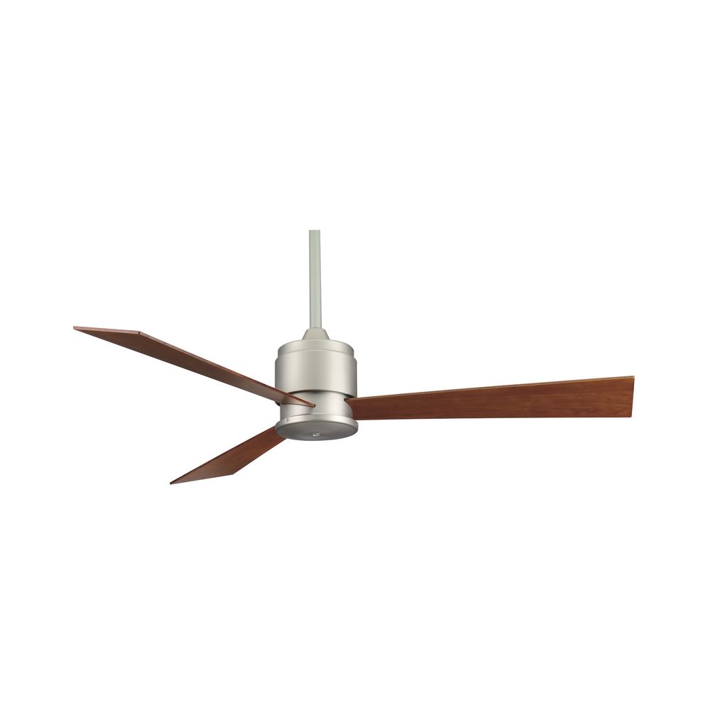Modern Ceiling Fan Without Light In Satin Nickel Finish